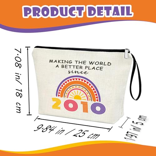 Creakraft 16th Birthday Makeup Bag Linen Travel Cosmetic Pouch