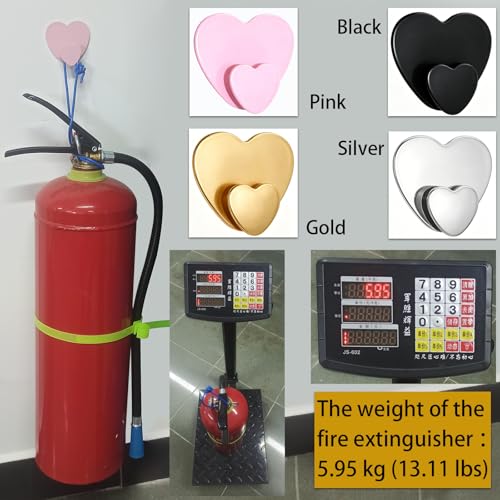 Qlirovix Heart-Shaped Adhesive Towel Hooks, Matte Black Stainless Steel (4 Pack)