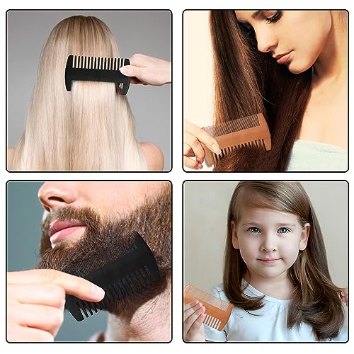 Kootinn Wooden Beard Comb Kit - Dual Action Pocket Grooming Comb 2 Pack