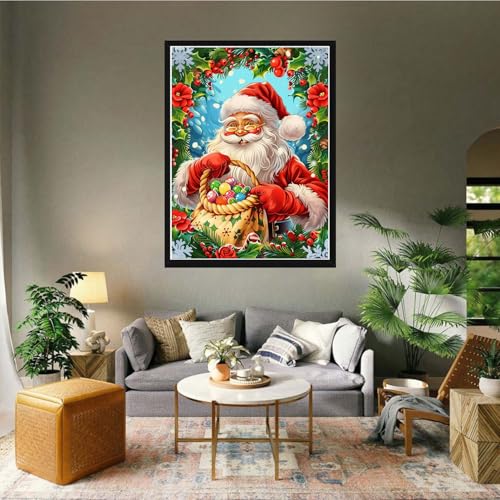5D DIY Christmas Diamond Painting Kit - Santa Claus Art 12x16"