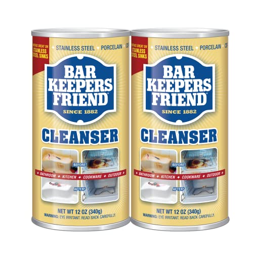 Bar Keepers Friend Powder Cleaner 12 Oz Pack of 2 - Multipurpose Stain Remover
