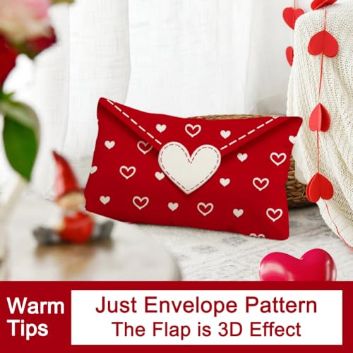 Valentine Heart Lumbar Pillow Cover 12x20 Red Envelope Decor