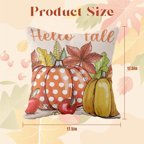OHOME Fall Orange Pillow Covers 18x18 Inch - Thanksgiving Decor for Couch & Home