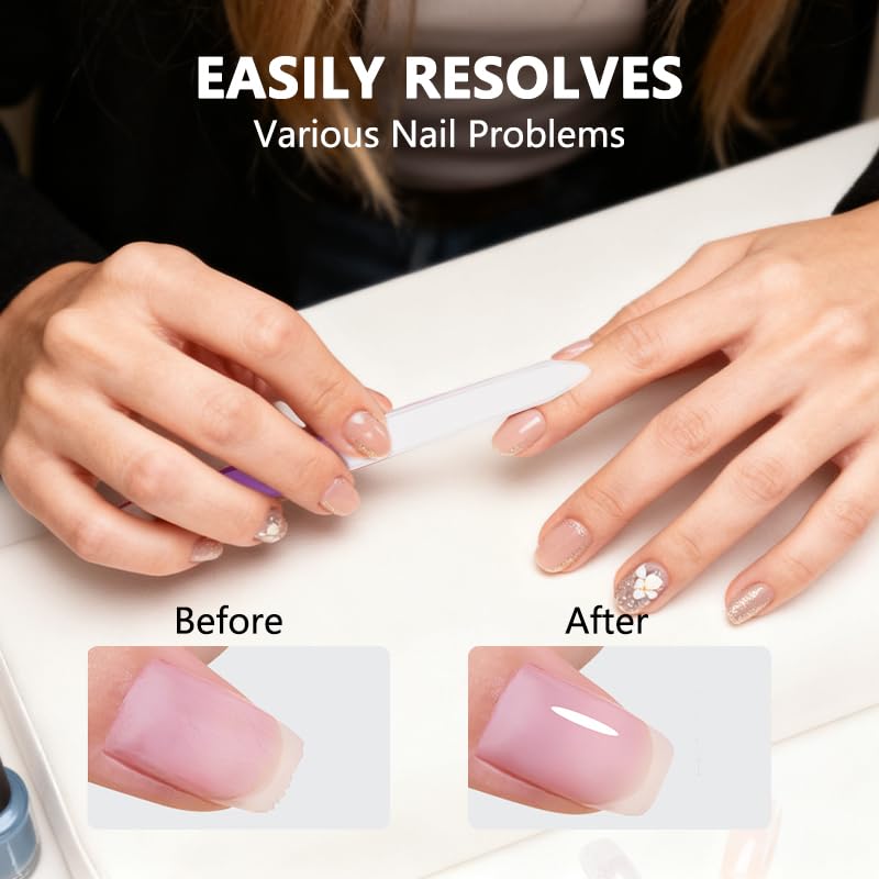 6-Pack Glass Nail Files - Professional Dual-Sided Crystal Files