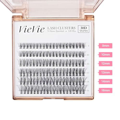VieVie DIY Lash Clusters 120pcs Mixed 30D Individual Eyelashes 9-16mm
