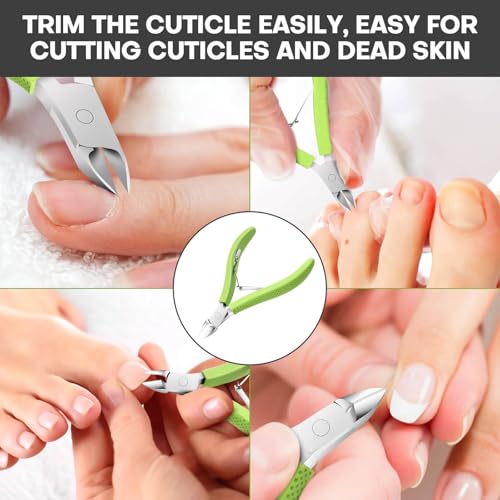 TEAORB Professional Cuticle Trimmer - Stainless Steel Nail Nipper with Silicone Handle