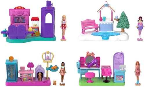 Barbie Mini Doll House Playset - Barbie Land with 1.5-Inch Doll, Furniture & Accessories
