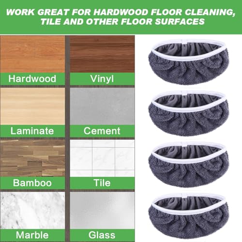 Reusable Chenille Mop Pads for Swiffer Sweeper, 4 Pack - Washable Refills