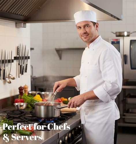 White Chef Hat for Men and Women - Comfortable Breathable Beanie