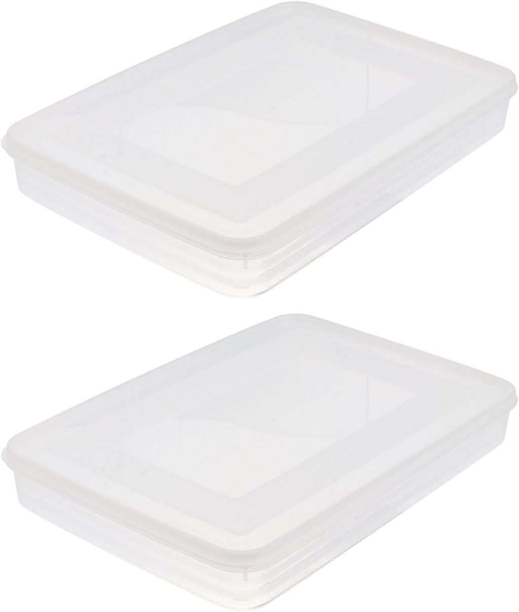 Uonlytech Large Airtight Dumpling Box - Clear Veggie Tray with Lid | Egg and Rice Storage Container