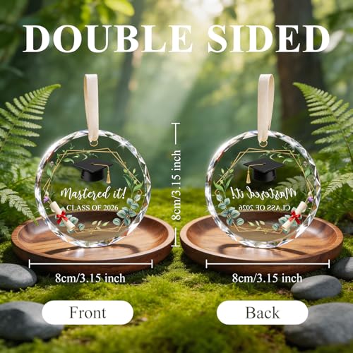 Class of 2026 Graduation Ornament - Crystal Glass Keepsake (Graduation-1)