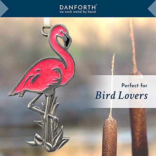 Pink Flamingo Christmas Ornament - Handcrafted Pewter Bird Decor