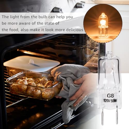 6912A40002J Microwave Halogen Light Bulb 120V 50W G8 (2 Pack Replacement)