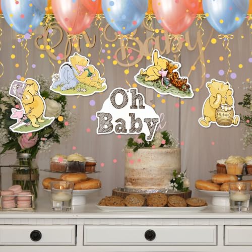 Winnie Bear Baby Shower Cutouts & Hanging Banner Party Decorations