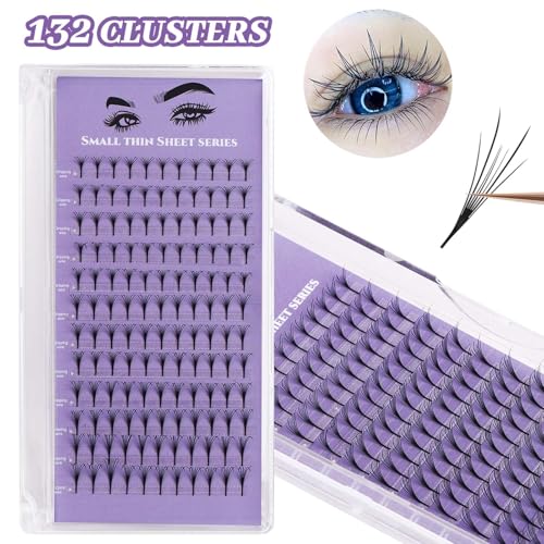 Dadongua DIY Lash Clusters 132pcs Natural Manga Eyelash Extensions 8-15mm