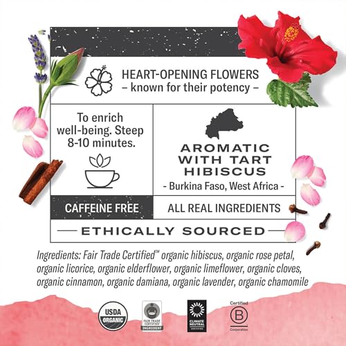 Numi Organic Hibiscus Herbal Tea Bags 1.5oz - Caffeine-Free Floral Blend