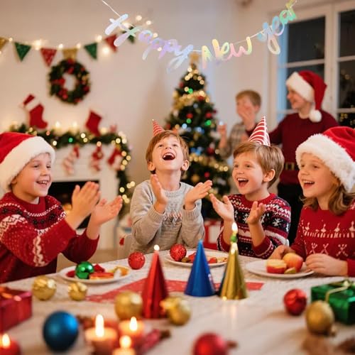 Colorful Happy New Year Banner 2026 - Festive Party Decoration