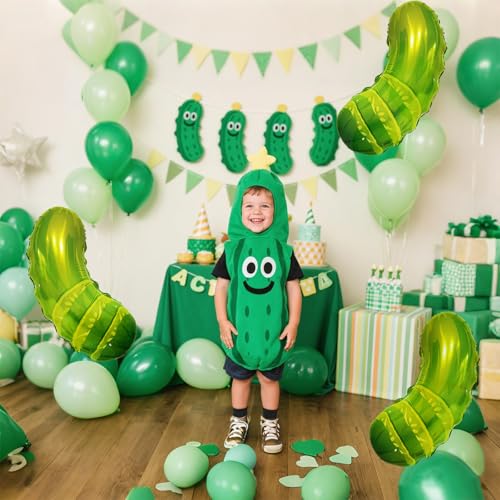 2Pcs Helium Foil Pickle Balloons - Funny Food-Themed Party Decor