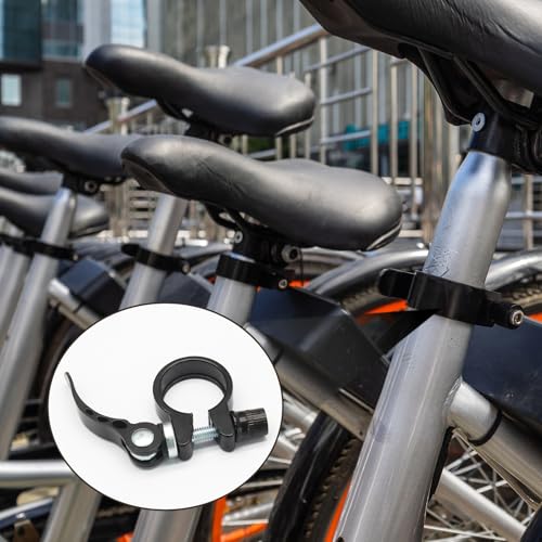 28.6mm Bicycle Seat Post Clamp, Aluminium Alloy Bike Quick Release Clamp Seatpost Collar, Type 1, Black