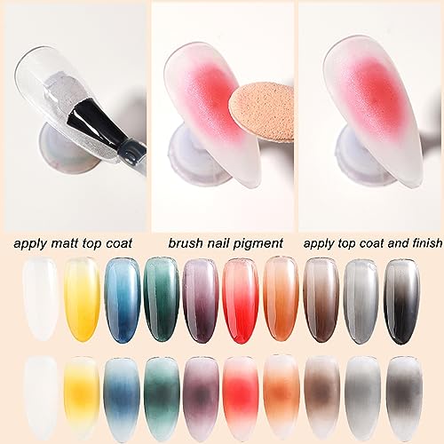 Neon Solid Nail Powder 10 Colors Fluorescent Pigment Set with Sticks