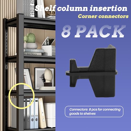 8 Post Corner Connectors - Durable PP Plastic for Shelving Units