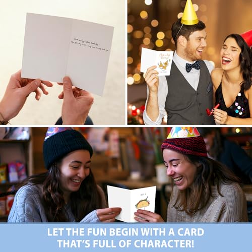 Funny Birthday Cards Bulk Pack - 20 Unique 4x6 Greeting Cards with Envelopes & Stickers