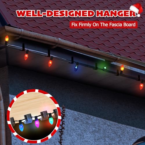 Christmas Light Clips for Fascia Board - 7/8 Inch Black, Variation 50