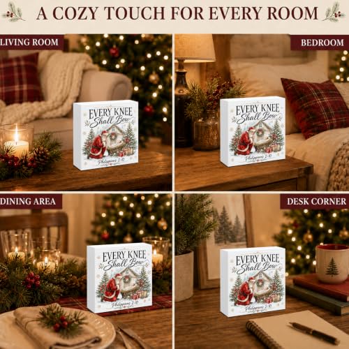 Every Nativity Christmas Decor - Christian Santa Holiday Wooden Sign