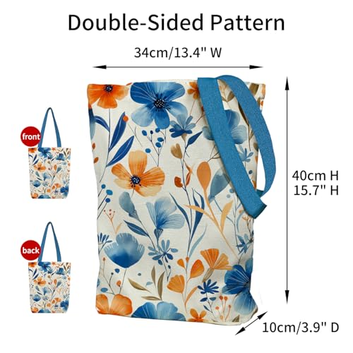 Durable Canvas Tote Bag for Women - Zippered Reusable Grocery & Beach Bag