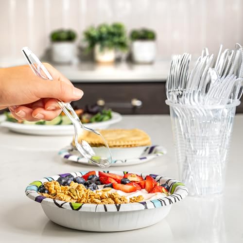 Premium Clear Plastic Spoons - 48 Count for Parties & Events