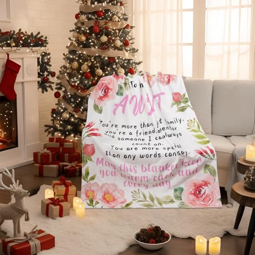 Aunt Gift Blanket - Soft Warm Throw for Aunts, 50 x 60 Inch
