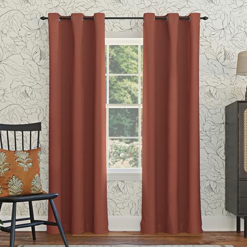 Sun Zero Easton Blackout Grommet Curtain Panel - 40" x 63" Terracotta Orange