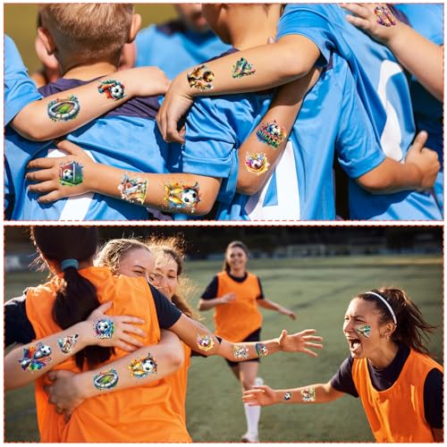 Gameza Watercolor Soccer Temporary Tattoos - 120 Pcs Party Favors