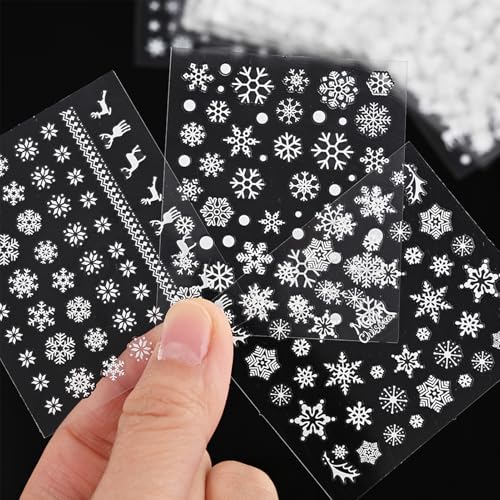 IDDFEVE 30 Sheets Christmas Nail Stickers Winter Snowflake Decals