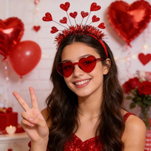 Valentine Heart Headband and Sunglasses Party Set