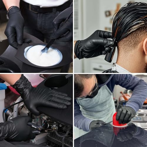 Small Black Nitrile Disposable Gloves - Latex-Free for Food Prep & Cleaning