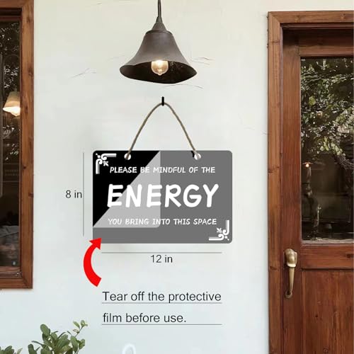 Mindful Energy Wooden Sign Plaque - 12x8 Motivational Decor