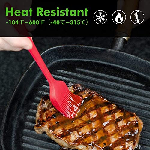 SURDOCA Silicone Basting Brush Set - 2 Heat Resistant Brushes for BBQ & Baking