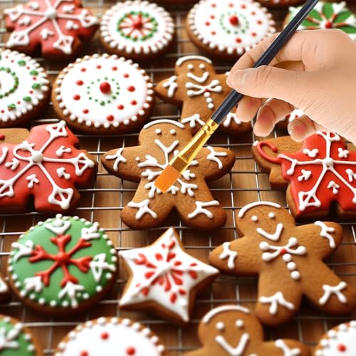 Simarro Cake Painting Brushes Set - 6 Pcs Soft Nylon Food Decorating Tools