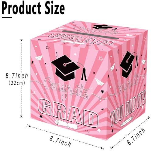 Pink Graduation Card Box for Class of 2026 Decorations