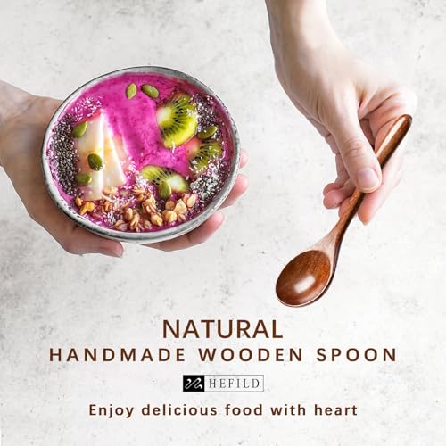 Hefild 2-Piece Hardwood Honey Spoons Set - 6.7 Inch Wooden Spoons