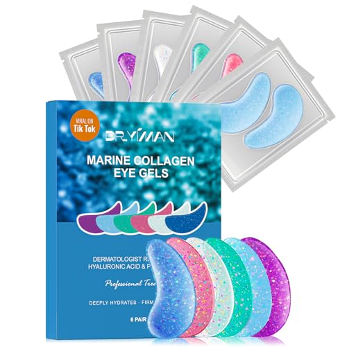 DR. YIMAN Hydrogel Eye Patches - 6 Pairs Hydrating Under Eye Masks with Hyaluronic Acid & Collagen