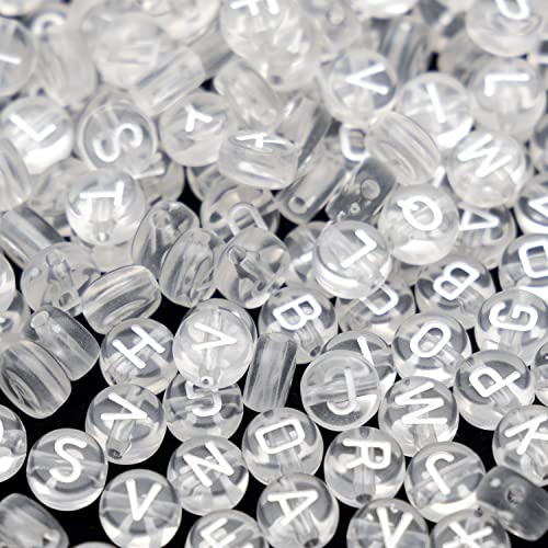 1400 PCS Acrylic Letter Beads - 4x7mm Alphabet Beads for Jewelry Making