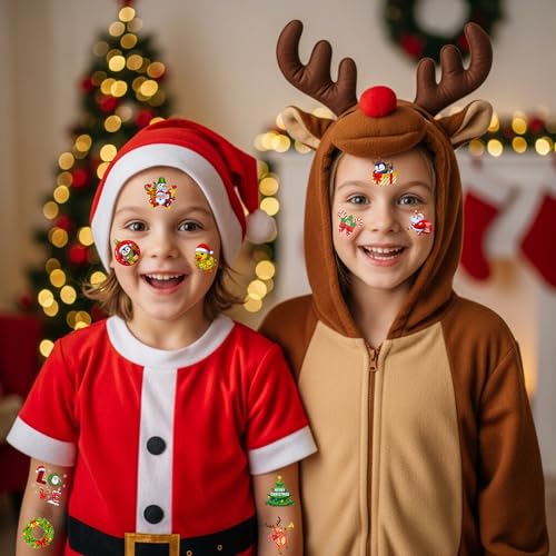 Christmas Temporary Tattoos 60-Piece Festive Party Favors