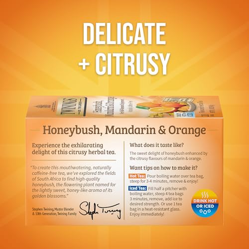 Twinings Honeybush, Mandarin & Orange Herbal Tea, 120 Tea Bags (6 Pack)