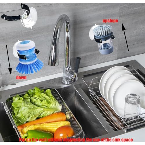Soap Dispensing Palm Brush Holder with Suction Cup - Open Design