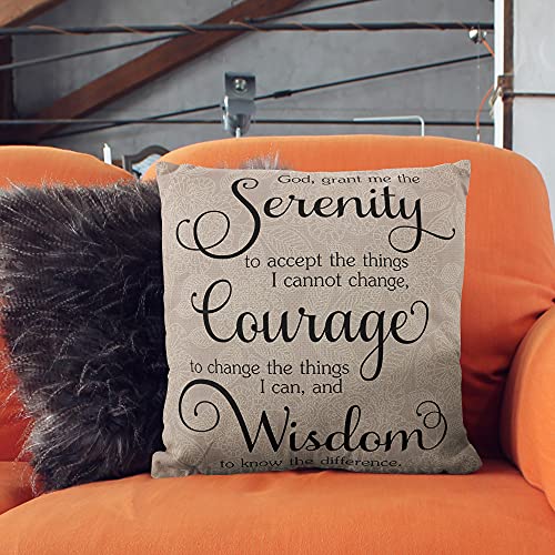 Inspirational Christian Throw Pillow Cover - 18x18 Linen Decor
