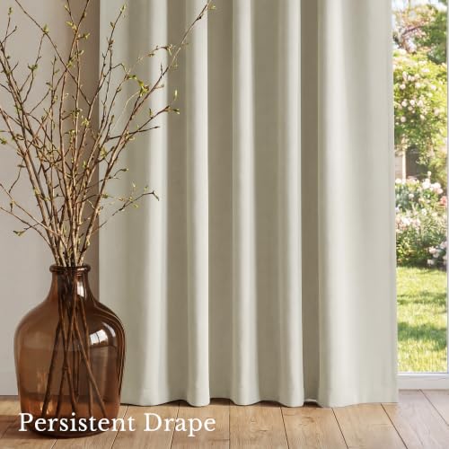NICETOWN Thermal Insulated Blackout Curtains - 42" x 84" (Bone White, 2 Panels)