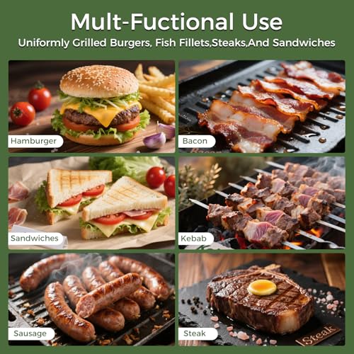 XUDAKAIXIN 7.1" Cast Iron Smash Burger Press - Heavy-Duty Grill Tool for BBQ & Indoor Cooking