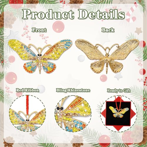 Butterfly Christmas Ornament 2025 - Metal Hanging Decor with Gift Box